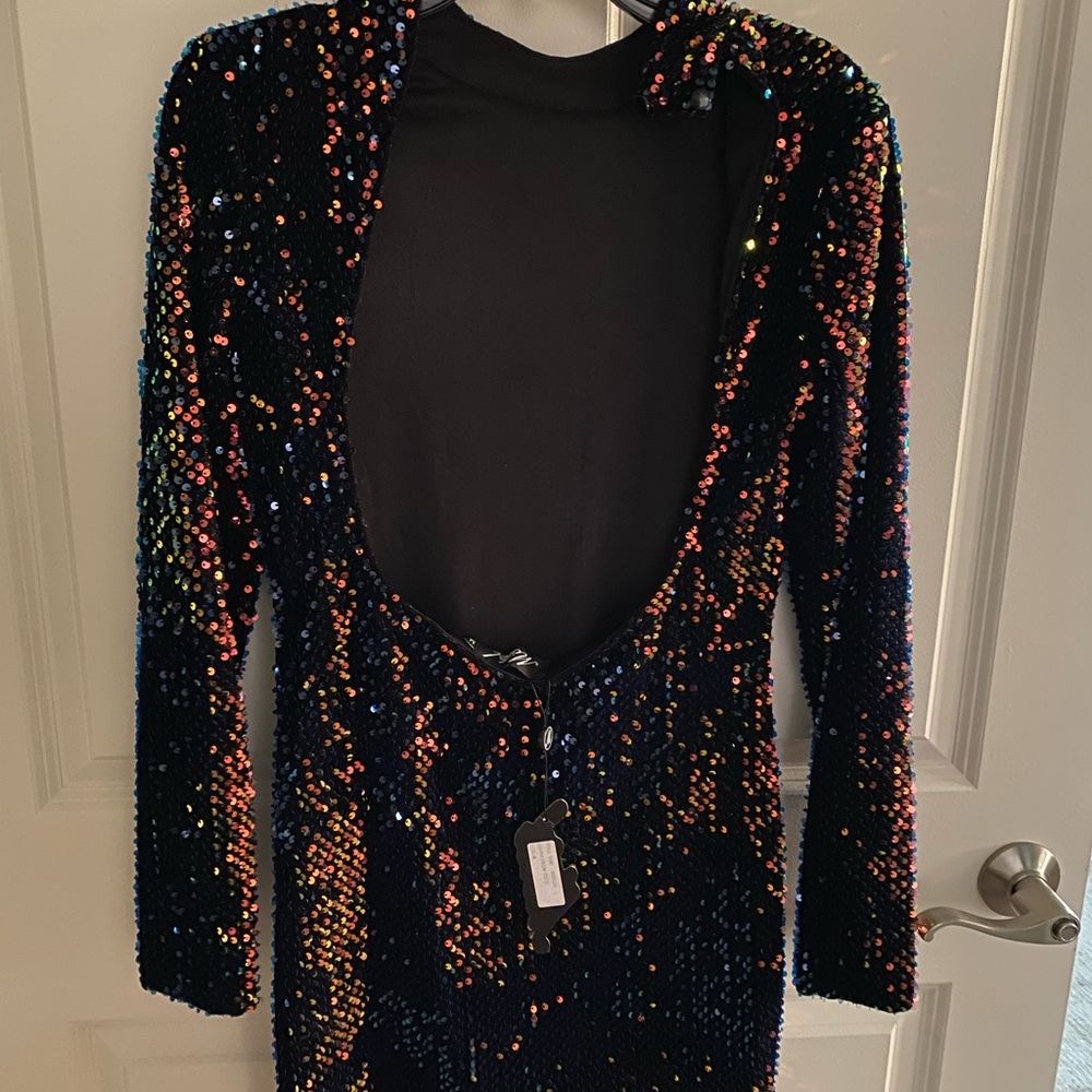 Motel Rocks Sequin Long Sleeve Mini Dress - Picture 6 of 8